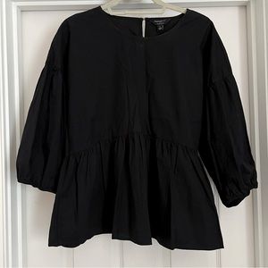 Banana Republic peplum puff sleeve blouse